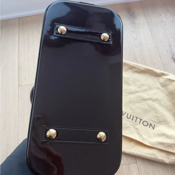 Louis Vuitton Black Patent Vernis Alma Satchel with Gold Hardware - Picture 5 of 5